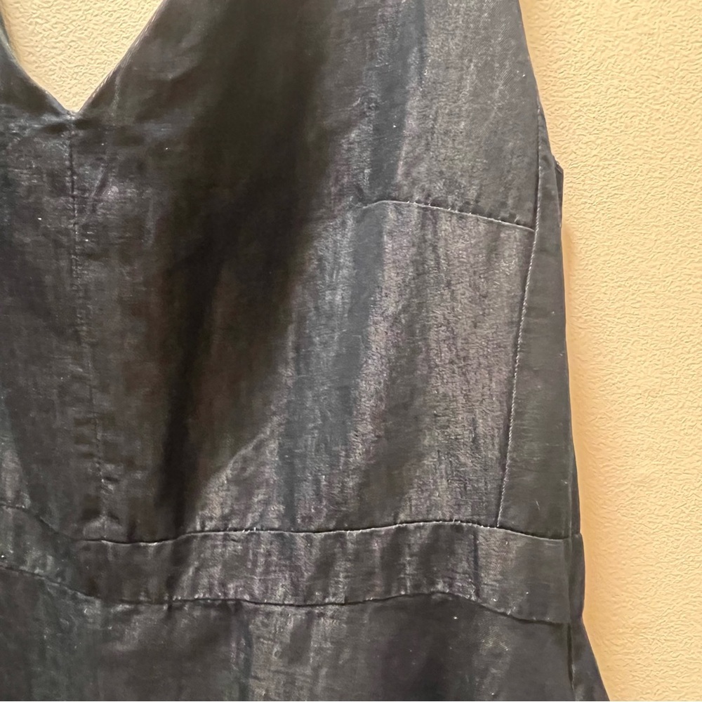 GAP Stylish Classy Sleeveless V-Neck& Back Denim Jumper Dress, Sz 14, Dark Wash - Picture 5 of 7